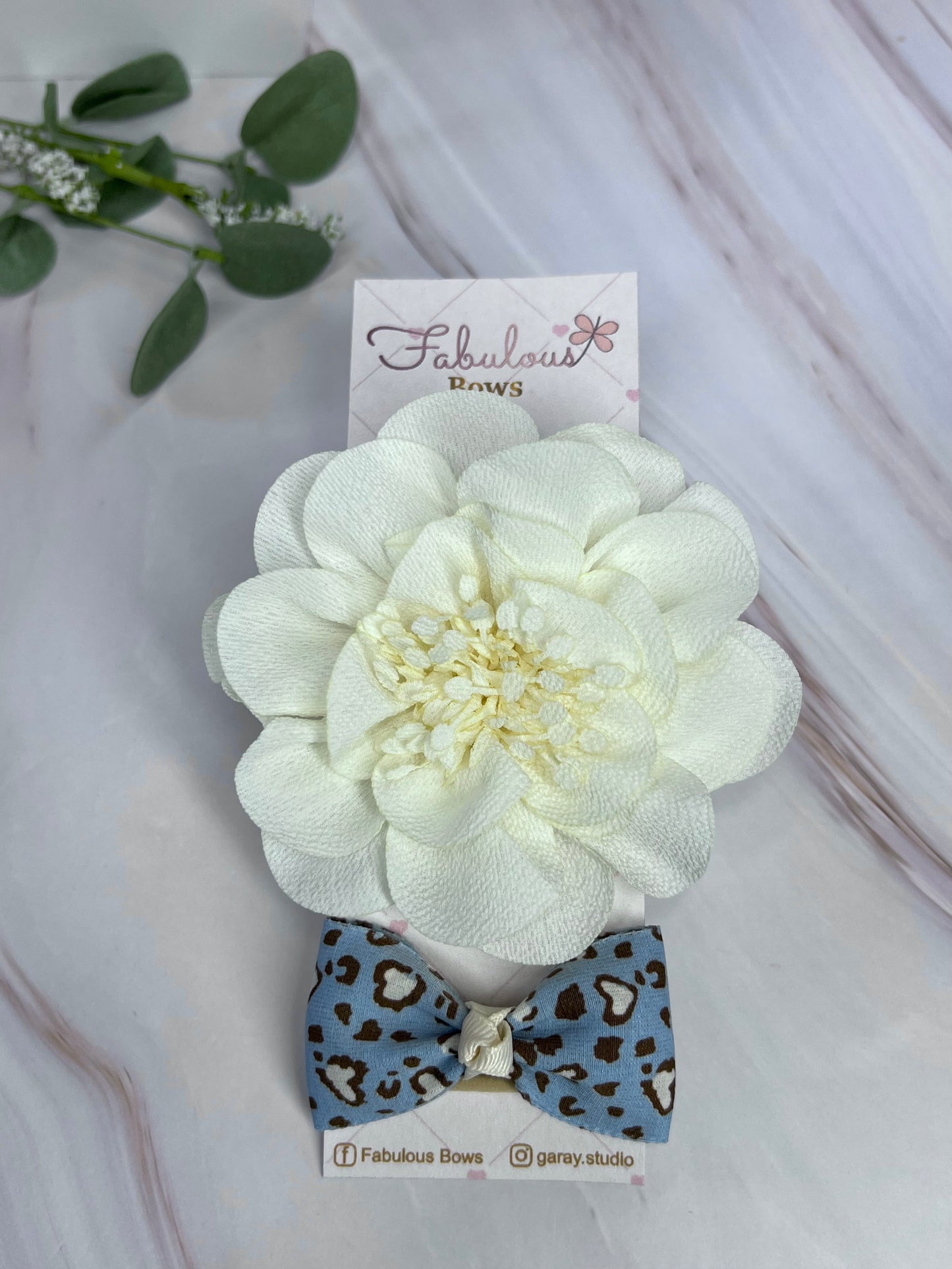 Soft Chiffon Flowers Babies Headband Bows with Stylish Bow Tie - Set of Two