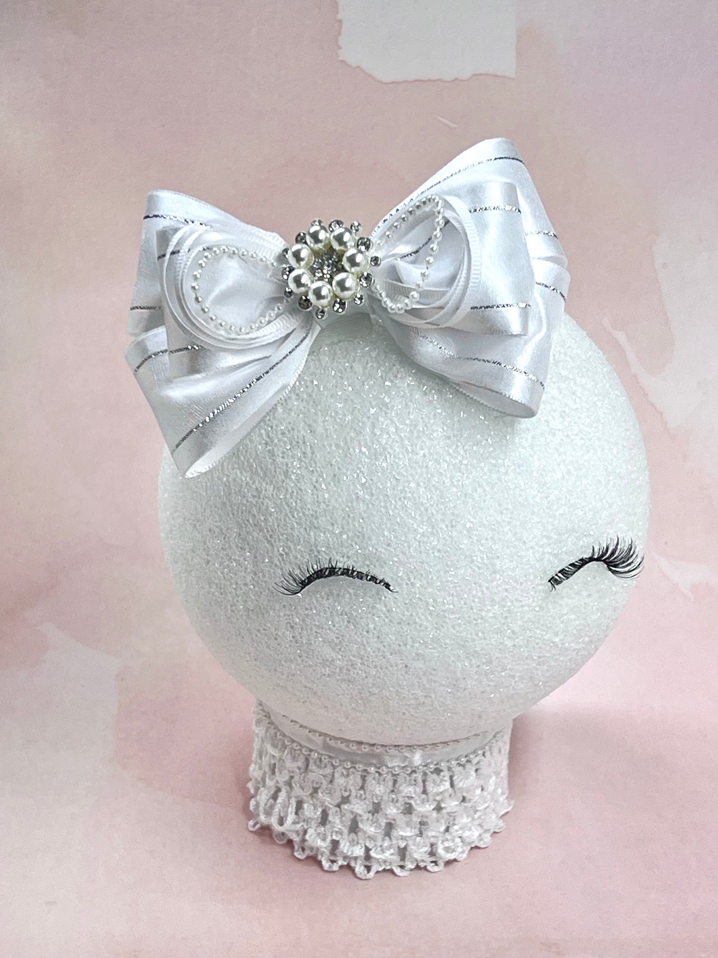 Elegant Satin and Organza Hair Clips Bow with Pearl and Rhinestone Embellishment – Ideal for Weddings and Celebrations - Wedding Hair Bow Accessories