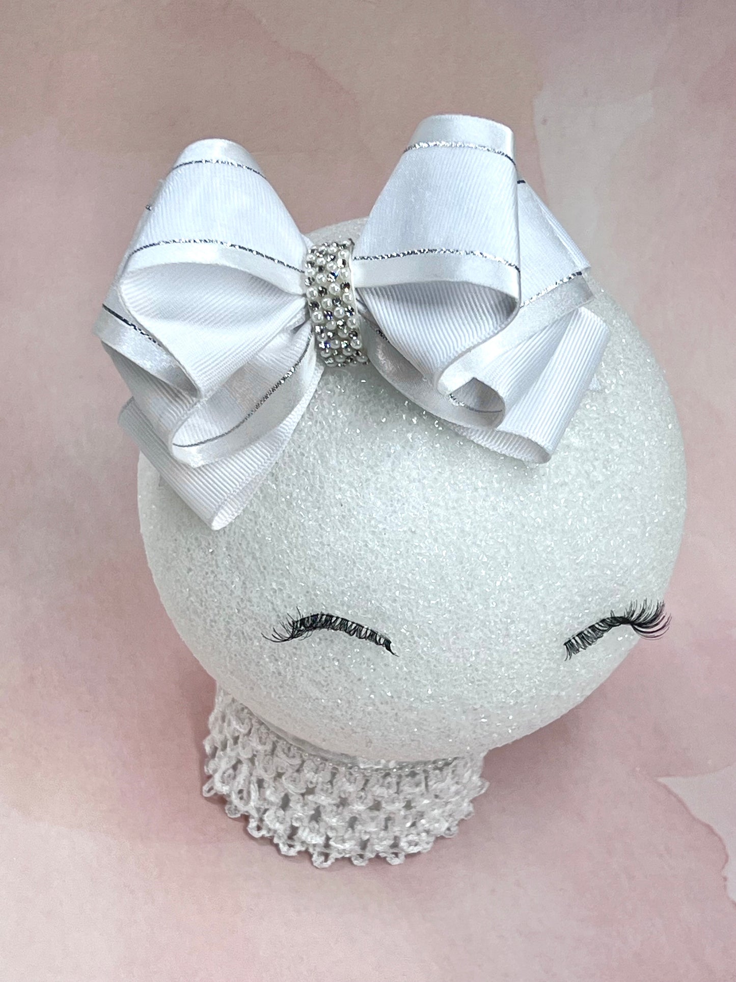 Classic White Satin and Organza Double Hair Clips Bow for Little Girls – Wedding Hair Clips - Perfect for Weddings and Special Events - Wedding Hair Bow Accessories