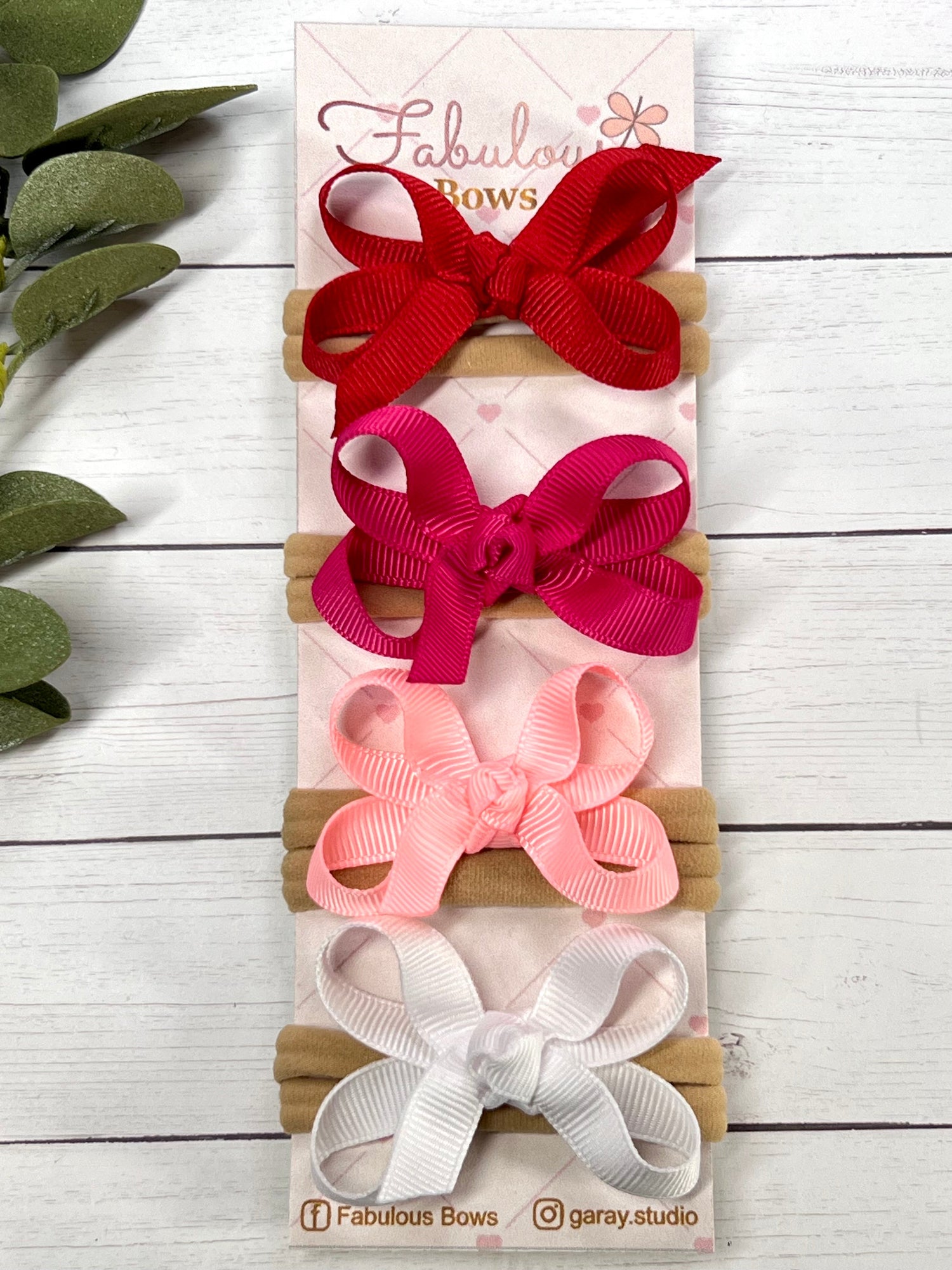 Exclusive Soft Nylon Baby Headbands – Set of 4 Mini Twisted Grosgrain Bows – Perfect for Everyday Use, Baby Showers and Special Occasions