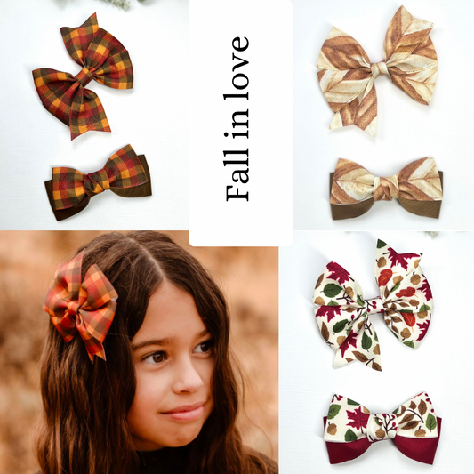 Fall Collection Hair Clips Bow Sets 🍂