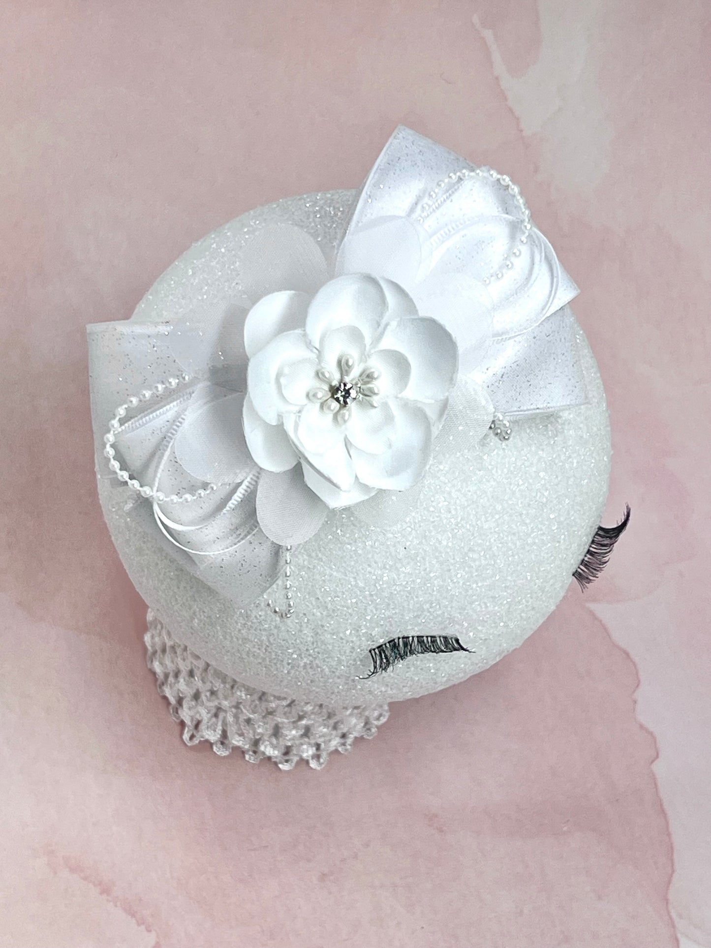 Elegant White Satin and Organza Wedding Hair Bow for Little Girls