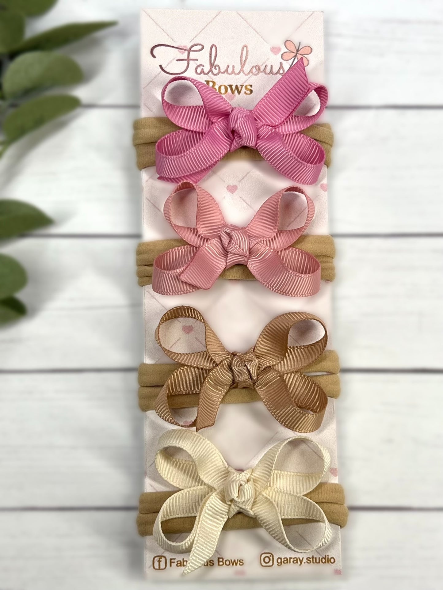 Exclusive Soft Nylon Baby Headbands – Set of 4 Mini Twisted Grosgrain Bows – Perfect for Everyday Use, Baby Showers, and Special Occasions