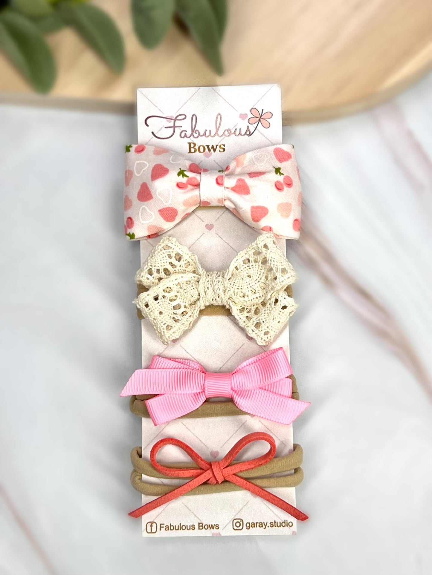 Vintage Floral Baby Headband Collection – Delicate Lace and Timeless Ribbon Bows (4-Pack)