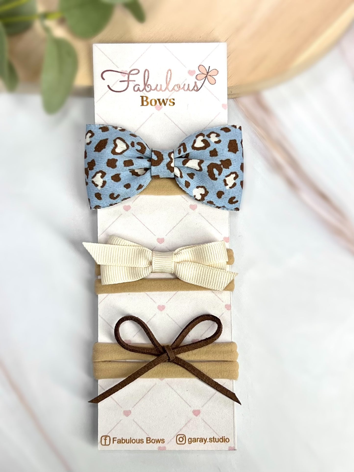 Wild & Elegant Baby Headband Set – Leopard Prints and Timeless Ribbons (3-Pack)