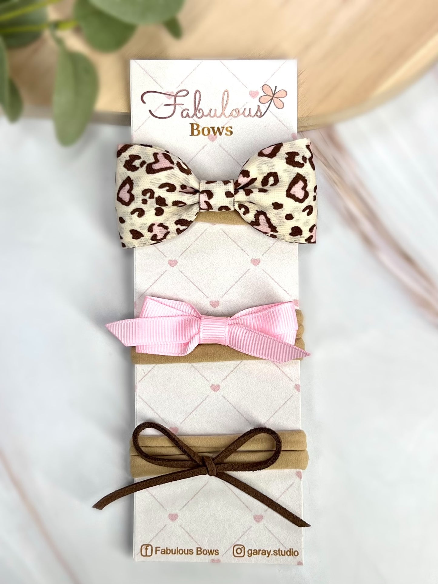 Wild & Elegant Baby Headband Set – Leopard Prints and Timeless Ribbons (3-Pack)