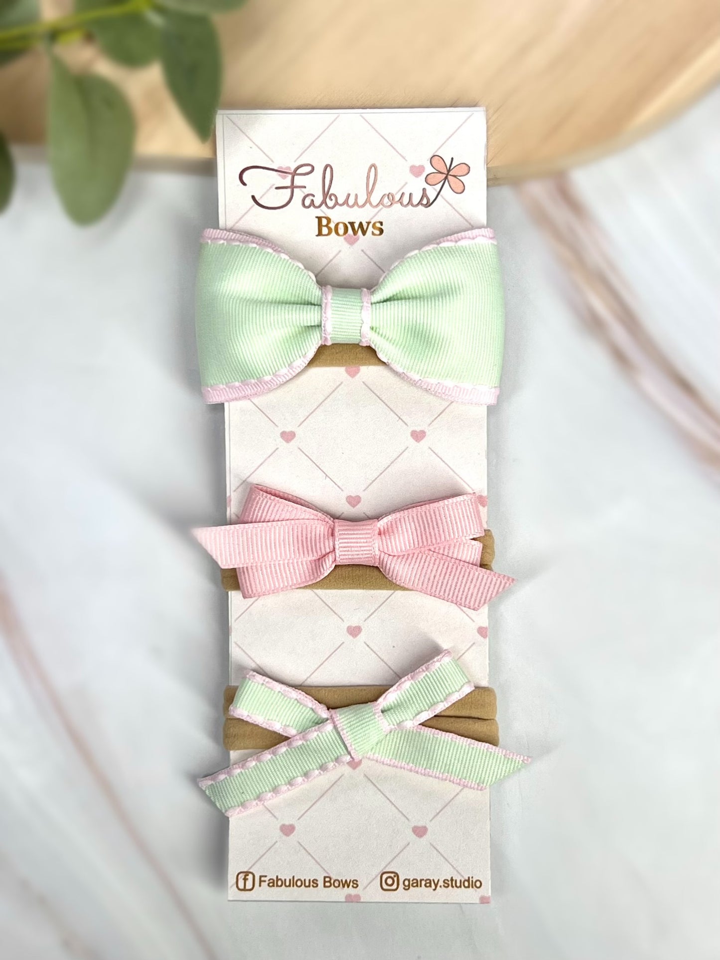 Elegant Baby Headband Collection with Edge Dotted Line Ribbon – Pastels, Pinks, and Timeless Neutrals (3-Pack Sets)