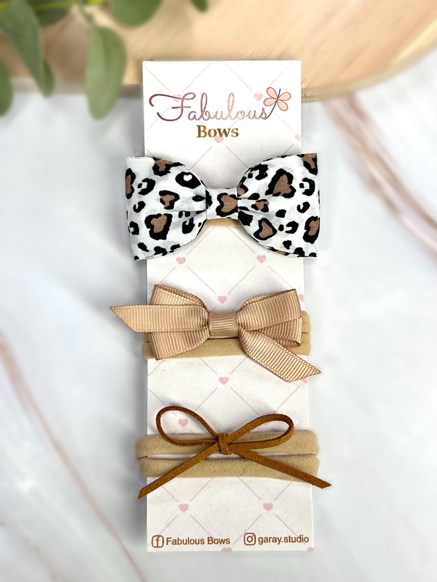 Wild & Elegant Baby Headband Set – Leopard Prints and Timeless Ribbons (3-Pack)